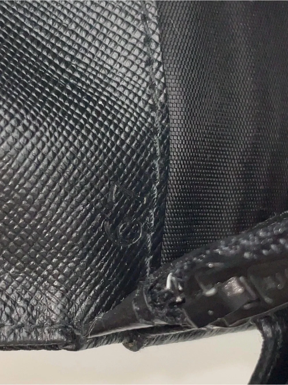 Auth Prada Tessuto Nylon Black Flap/Wallet